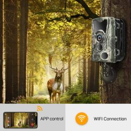 Cameras App Bluetooth Control Hunting Caméras Live Show WiFi Trail Camera 24MP 1296P WIFI801B Night Vision Wildlife Surveillance
