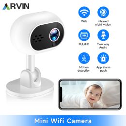 Camera's Arvin 1080p Surveillance IP WiFi Camera Mini Home Smart Two Way Intercom Survalance Camera Audio Night WiFi Security Monitor