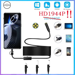 Caméras Auto Focus Endoscope Caméra Endoscope pour voitures Android Type C 1080p Mini appareil photo pour la pêche USB IP68 Inspection des égouts de fortune