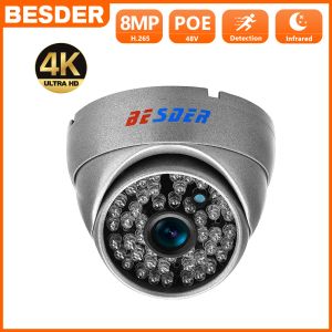 Cameras Besder 8MP 4K 1080p Sony Vision Night Vision IP Camera 48V Poe Motion Detection H.265 Metal Basing P2P CCTV Home Security Camera Xmeye