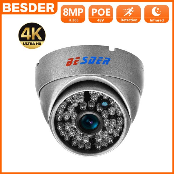 Cámaras BESDER 8MP 4K 1080P Sony Night Vision IP Camera 48V Poe Motion Detection H.265 Carcasa de metal P2P CCTV Home Security Camera Xmeye