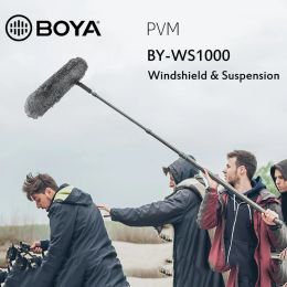 Cameras Boya BYWS1000 Blimp Windshield AMP Suspension pour les microphones de fusil de chasse Handle de cage Câble micro de vent d'absorbeur