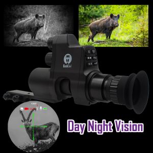 Cameras Bushowl Starlight Ir Night Vision Riflescope Caméra de chasse monoculaire HD 1080p File Video Photo Record Rail Mouting