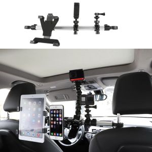 Cámaras Teléfono del automóvil/Cámara de acción/soporte de tableta Universal 3 en 1 Stand de soporte Headrest de asiento trasero para accesorios de tableta de gopro DJI