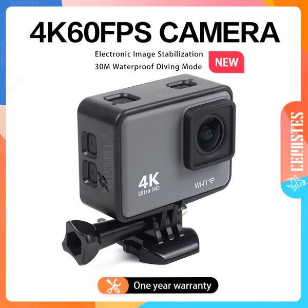 Caméras Cerastes Action Camera 4k60fps avec télécommande WiFi, stabilisation électronique de l'image, adaptée aux sports de plongée et de plein air.