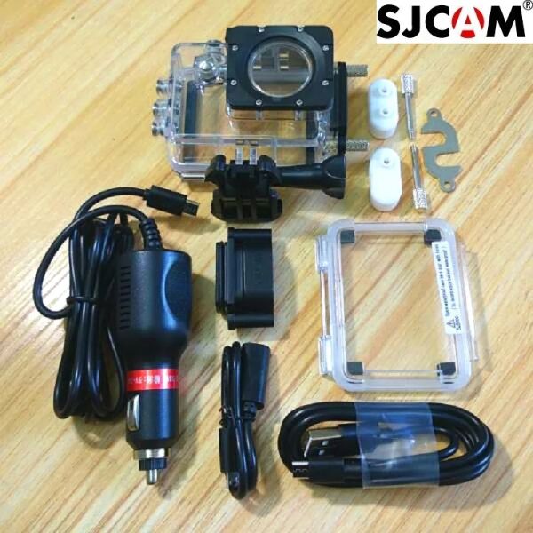 Caméras Caméra de caméra de caméra étanche du boîtier pour SJCAM ORIGINAL SJ4000 SJ5000 SJ9000 C30 C30R Eken H9 R avec Motorcycle de chargeur de voiture