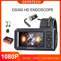 Cámaras Depstech 1080p Endoscopio de 7.9 mm Lente dual |Lente única de 5.5 mm de 4.3 pulgadas Inspección de la pantalla Cable duro IP67 Endoscópico para automóvil