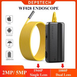 Cameras Depstech Double Lens 2MP / 5MP Endoscope WiFi Inspection Caméra Caméra de serpent tube