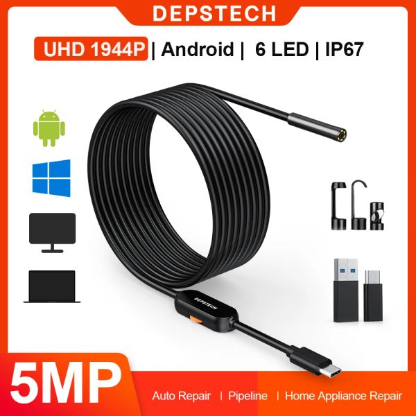 Cameras Depstech Mini Car Endoscope Camera sonde 5.5 / 8.5 mm Type C Micro USB Video Endoscopic Camera pour Android Mobile Smartphone PC