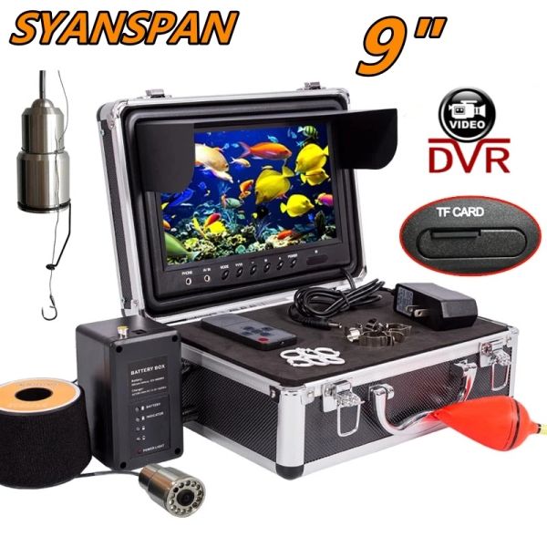 Cameras DVR 9inch Color Screen HD 1000TVL 12led Deep Well Detection Wide angle 30/50/100/150/200m Syanspan sous-marin