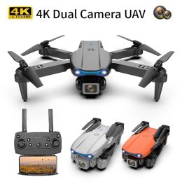 Camera's E99 Pro Drone 4K Optische Flow Quadrocopter met dubbele camera's opvouwbare RC Dron Smart Follow Me Super Wide Hoek Camera