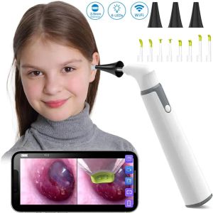 Caméras Ear Camera Endoscope 3,9 mm Otoscope sans fil 720p HD WiFi Eart avec 6 LED pour les enfants et les adultes prennent en charge Android iPhone IP67