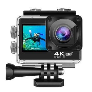 Camera's ELS Anti Shake Camera 4K 30/60fps Dual Screen WiFi Waterdichte afstandsbediening 4x Zoom Motorfiets Sports Driver Pro Yacht Camera