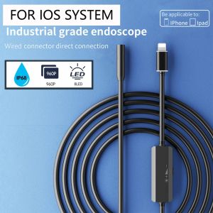 Camera's endoscoopcamera voor iPhone Apple Lightning 8mm Cars Endoscopic IP68 Waterdichte 8 LED's Borescope Inspectie iPhone14 iPad iOS