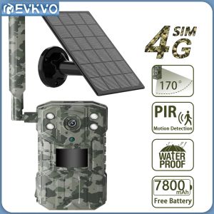 Cameras EVKVO 4K 14MP 4G SIM CARTE SOLAR SOLAR TRAIN CAME CAME IMPHERPORTHÉE 20M PIR DÉTECTION DE DÉTECTION DE DÉTECTION DE LA MONDE AVEC 30M VISION NOBILE DE 30 M