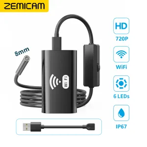 Cameras F99 WiFi Endoscope Camera HD720P 8 mmlens USB Camera Cable Câble Iphone Iphone Android Wireless Car Inspection Borescope
