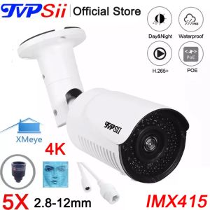 Caméras Détection du visage 8MP 4K IMX415 H.265 + 42PCS LED infrarouge 5x Zoom en plein air Metal ONVIF Audio Poe IP Security Surveillance Camera