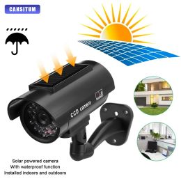 Caméras fausses énergie solaire caméra mannequin simulation extérieure de la balle intérieure de balle de balle LED Monitor de sécurité imperméable fausse surveillance de vidéosurveillance