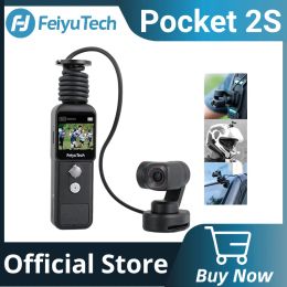 Cámaras Feiyutech Pocket Offcial 2S 3Axis Gimbal 4K Camera Distancia dividida Base magnética 1 / 2.5 pulgadas Sensor de 130 ° Campo de vista Ultra HD