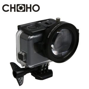 Filtro de cámaras cerca +16 Macro + Capa protector de lente + Filtores de anillo adaptador de 52 mm para GoPro Hero 5 6 7 Case de cajas impermeables negras