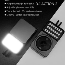 Camera's voor DJI Action 2 Camera magnetische LED -vullamp Stepless dimmen snelle demontage voor DJI Action 2 Vul lichtaccessoires