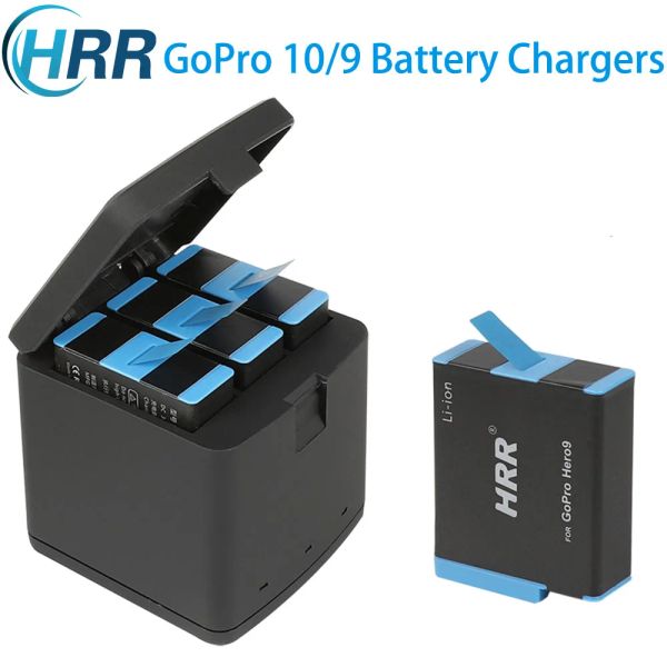 Cámaras para GoPro Hero 10 9 1720 Mah Batería 3 Papa y Channel USB Charger para GoPro Hero9 Black GoPro Hero10 Accesorios negros