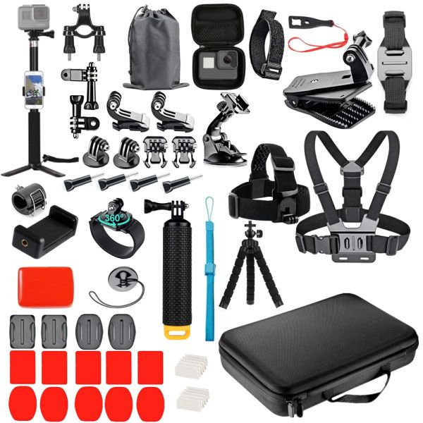 Cámaras para GoPro Hero 9 Accesorios Cámara de acción 4K para Insta360 One Motor de motocicleta Mochila Casco Montaje de montaje en el casco en correa de mano