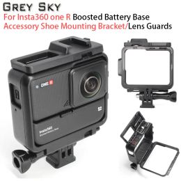Cameras pour Insta360 One RS / One R Boot Batteled Battery Base Mountting Bracket avec Cold Shoe / Lens Guard for Duallens 360 Mod Accessoires