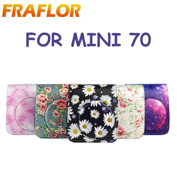 Caméras pour Polaroid Fujifilm Instax Mini 70 Flower Starry Night Camera Cyle Sac avec plate-forme d'épaule Pu Leather Pouch Protecteur