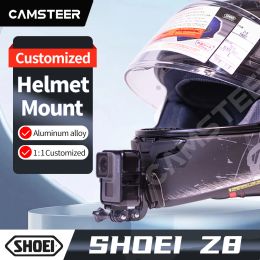 Cameras pour le casque de menton de casque de moto Shoei Z8 pour GoPro Hero 11 10 9 8 7 Insta360 One X3 x2 RS Akaso Yi Sports Camera Accessoires