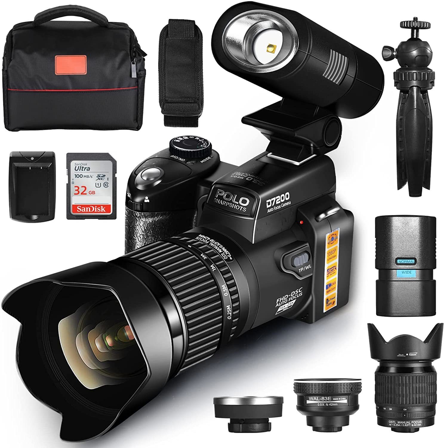 Caméras Caméra numérique Caméra DSLR G-ANICA avec appareil photo numérique professionnel 24x.