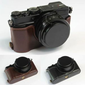 Caméras authentique réel en cuir demi-caméra adhérence pour Panasonic LX100 / LX100 Mark II