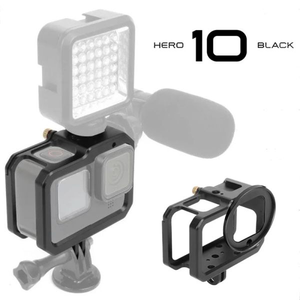 Cameras GoPro Hero 11 10 9 Metal Protective Cadre Cage Rig pour Go Pro 11 10 ACCESSOIRE AVEC CHOIRE CHOSE 52 mm UV Adaptateur de montage de filtre d'objectif UV 52 mm