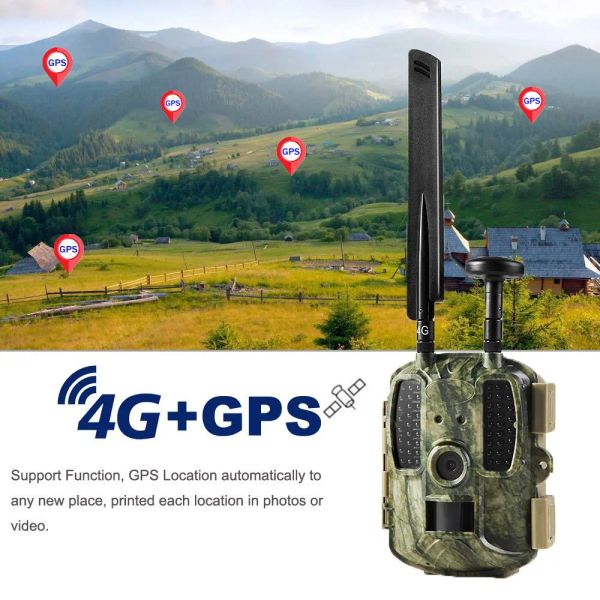 Cameras GPS Hunting Camera 4G fddlte Camera Chasse 1080p Vidéo Phototrapes Caméra BL480LP CAME WILL