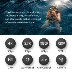 Camera's H9R H9 Actie Camera Ultra HD 4K 30fps 1080p 60fps WiFi 2 inch 170D onderwater Waterdichte helmvideo -opname Sportcamera