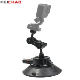 Camera's handpomp vacuüm zuignap 1/4 "camera stabilisator beugel voor RAM voor GoPro Insta360 One X2 Auto Photography Lamp Stand Mount