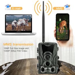 Cameras HC801lte Trail Hunting Camera 4G 64GB IP65 Vision nocturne Traps photo imperméables 0,3S MMS / SMS / P / FTP