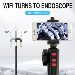 Cameras HD 1080p 6 mm / 8 mm 180 degrés Diagramme industriel Borescope Endoscope Camera Inspection Caméra avec 6LED pour iPhone Android 1M