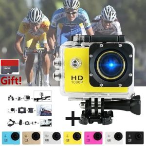 Caméras HD 1080p Action sportive Action de la caméra d'enregistrement de plongée imperméable Ajoutez 32 Go de carte HD Cam Extrême Exercice Exercice Recordier