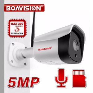 Cameras HD 5MP WiFi Wireless IP Camera 1080p CCTV WiFi Camera Alarme extérieure 2WAY AUDIO TF CARDE SLOT 6 * Array LED IR 20m Camhipro