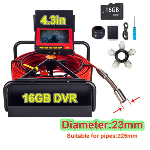 Caméras HD Endoscope pour les voitures Caméra d'égout avec écran DVR de 16 Go, caméra d'inspection des tuyaux Syanspan 8500mAh IP68 APACRICATION VIDEO-VIDEO