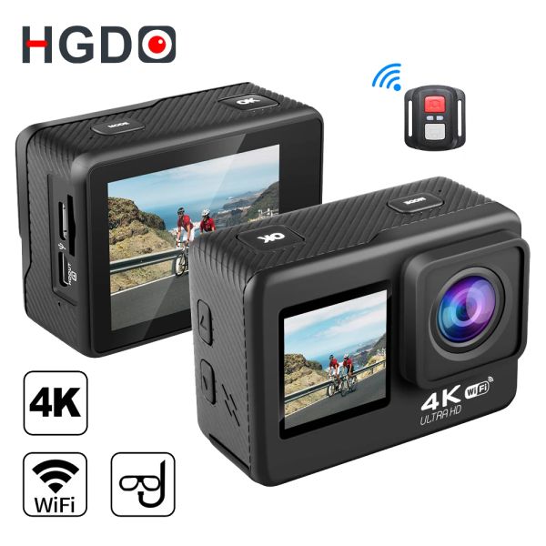 Cámaras Cámara HGDO 4K 30FPS 20MP 2.0 pulgadas LCD Pantalla Wifi control remoto impermeable Control remoto 4x zoom casco Go 9 Pro Sport Recorder de video