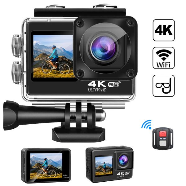 Cameras HGDO S60 Action Caméra Ultra HD 4K 60fps 1080p 120fps WiFi 2 pouces 170D HELMET SUPPLAIS