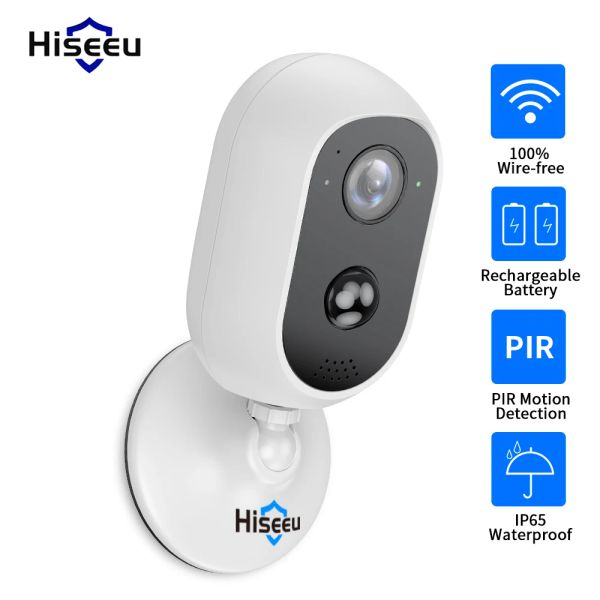 Cámaras Hiseeu 1536p 1080p Batería Wifi IP Cámara IP 2MP Recargable Audio Audio Outdoor SEGURIDAD C30 Solar Pir Work Hiseeu Wireless Kit