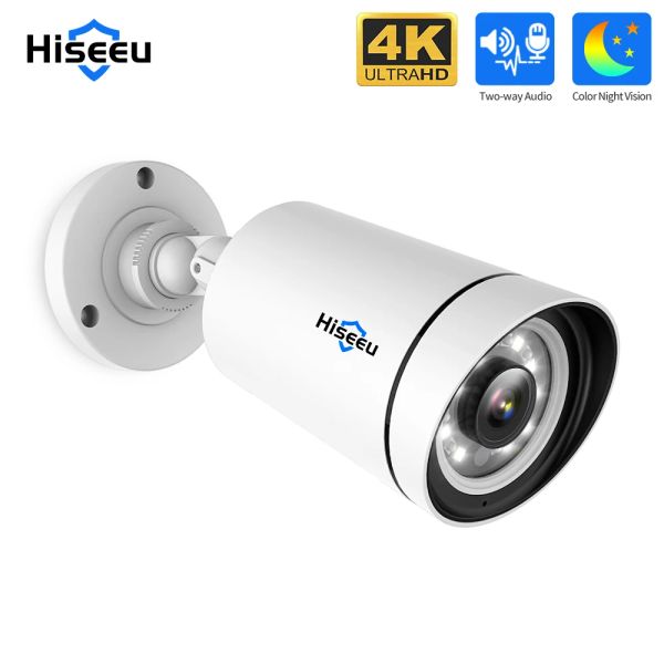 Cameras HiEEU 4K 8MP IP CAMERIE IP OUTERDOOR POE VIDÉO VIDÉO AUDIO RECORD CCTV SECURIT