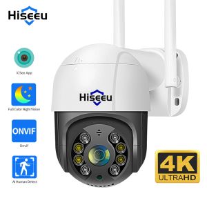 Cameras HiseU 4K 8MP PTZ IP CAME CAMERIE OUTDOOR SPEED DOME 5MP 1536P 1080P ONVIF 5X Digital Zoom WiFi Video CCTV Surveillance Cameras ICSEE