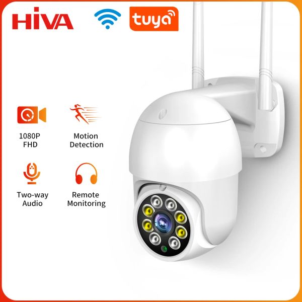 Cámaras Hiva Security IP Camera Wifi Versión de vigilancia al aire libre Versión nocturna Cámara AI Detección Human Detect al día a todo color Día y noche Tuya Tuya