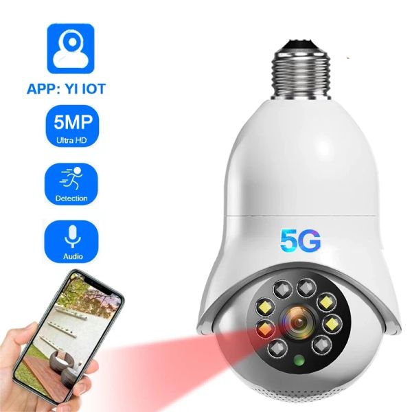 Caméras hontusec yi ioT 5G 5MP Panoramic Camera Motion Detection Suivi Auto Suivi de sécurité à 360 degrés Caméra audio bidirectionnelle