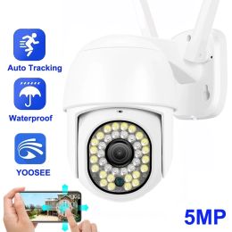 Cameras Hontusec Yoosee HD IP Camera 5MP WiFi PTZ Camera extérieur imperméable WiFi Security Camera Human Automatic Tracking Night Vision