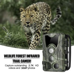 Cameras Hunting Trail Camera 24MP 2,7k Vision nocturne IP65 Imperposez 940 nm Cameras Wild Taps Photo HC801A La surveillance de la came de la faune